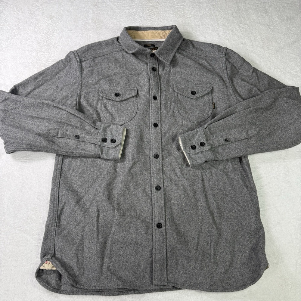 Burton Willow Shirt Jacket Mens Large Gray Wool Blend Lined Snowboard Flannel